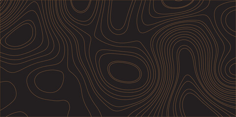 "A dark, abstract topographic map background with smooth, flowing contour lines in subtle brown tones on a black canvas. Ideal for modern design or technology-themed visuals."