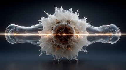 Cosmic Bloom Abstract Energy Orb with 3D Render.