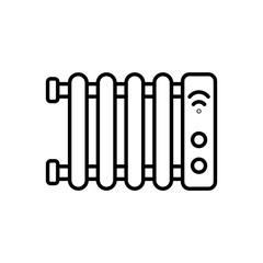 Heating control icon with editable stroke for smart radiator systems and optimized temperature management