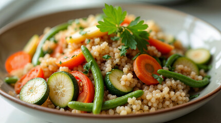 Healthy SIBO Diet, Vibrant Vegetable and Couscous Plate