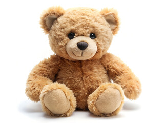Teddy bear with bandage isolated on white background.