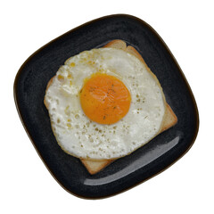 Bread and fried egg morning healthy breakfast