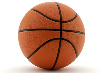 Fototapeta premium Realistic 3d render of a classic orange basketball isolated on a white background