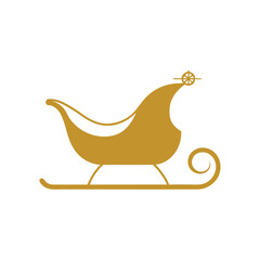 Gold Sleigh Clean Lines Holiday Vector Design