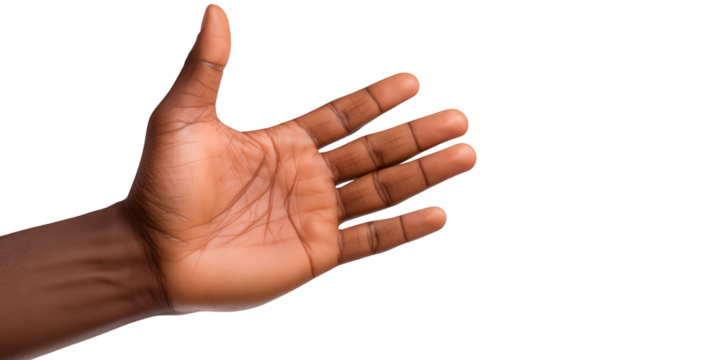 hand showing ok sign Hand reaching against Transparent Background concept for holding or presenting