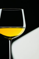 Elegance of Olive Oil in a Glass Against a Dramatic Backdrop