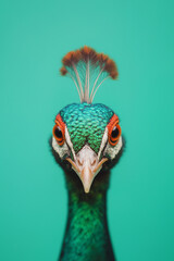 Vibrant Peacock Close Up With Bold Colors and Patterns
