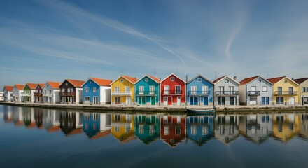 Obraz premium Colorful House Reflected in Water