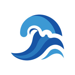 Obraz premium Blue Wave Beach Theme Clean Vector Art