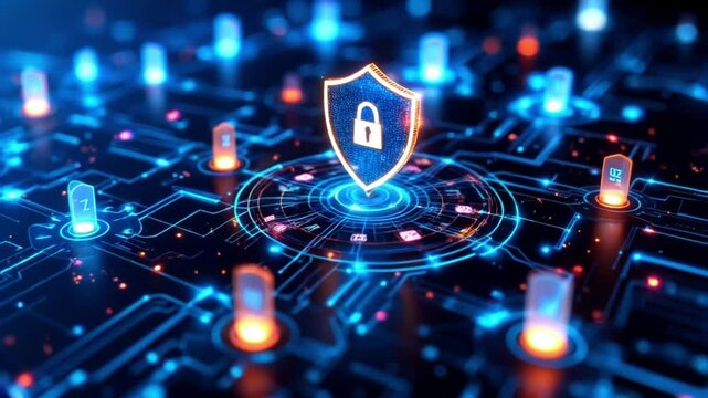 Futuristic Visualization of an AI-Driven Security System in Action
