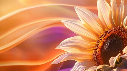 Golden Hour Sunflower Warm sunset hues illuminate a majestic sunflower petals glowing with radiant beauty Soft