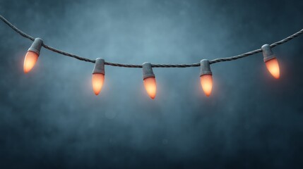 A string of lights with a blue background