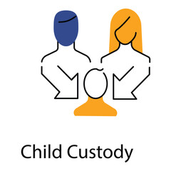 Child Custody vector Icon design Symbolizing Legal Family Framework