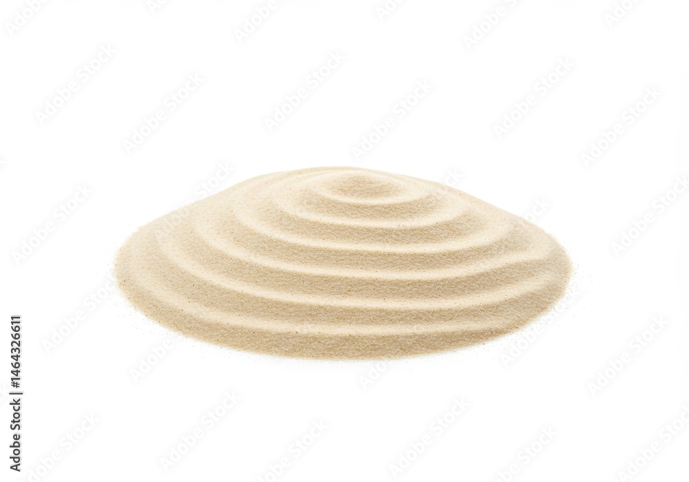 Poster isolated seashell with concentric ridges on a white background