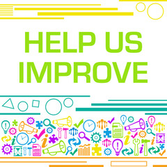 Help Us Improve Colorful Texture Bottom Square Business Symbols 