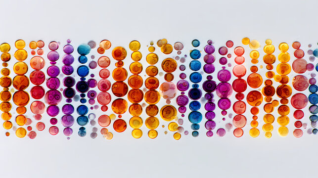 Microarray Chip Slice Displaying Colored Spots for Advanced Genomic Analysis and Biotechnology Research Visualization