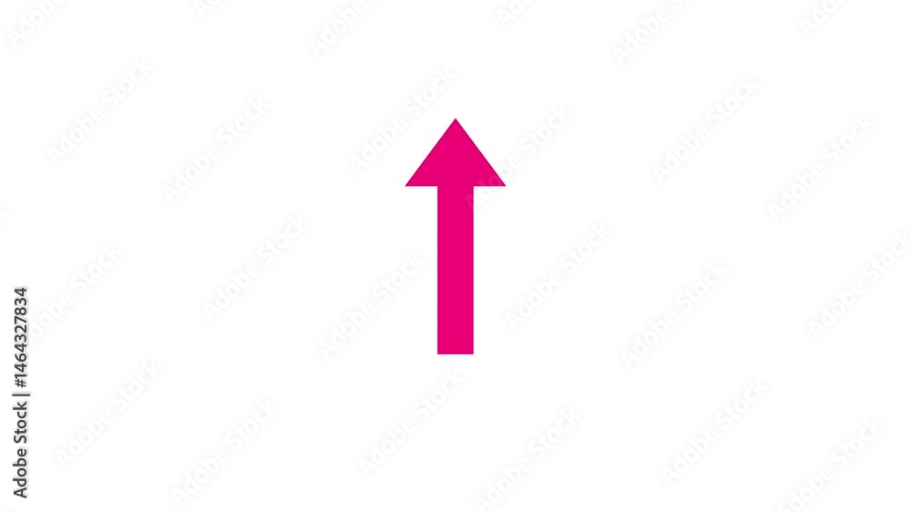 Poster rotation up arrow icon animation white color on a black background.