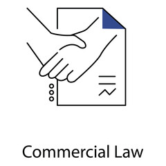 Commercial Law vector Icon design Symbolizing Business Legal Framework