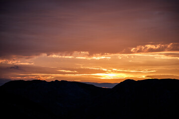 Golden Sunset Over the Majestic Mountains of Bosnia and Herzegovina