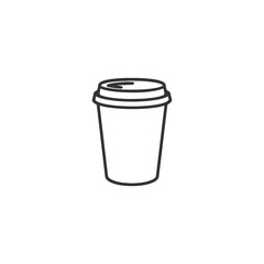 Minimal coffee to-go cup outline icon