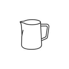 Minimal milk frothing pitcher line icon