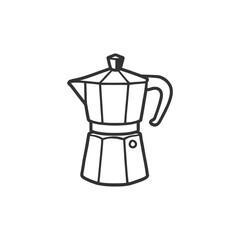 Line drawing of moka pot coffee maker