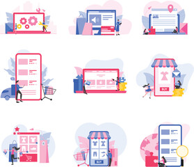 Shopping App and Website Illustration