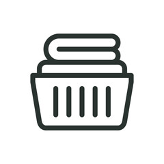 Laundry basket line icon, basin for clothes vector symbol with editable stroke