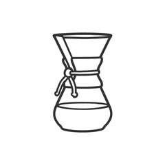 Minimal pour over coffee brewer icon