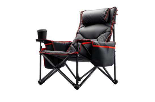 Comfortable folding chair with cup holder for outdoor use