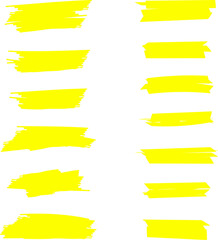 Highlighter line marker strokes lines. Watercolor hand drawn highlight set. Hand drawn black highlight marker lines. Marker pen highlight strokes.