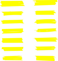 Highlighter line marker strokes lines. Watercolor hand drawn highlight set. Hand drawn black highlight marker lines. Marker pen highlight strokes.