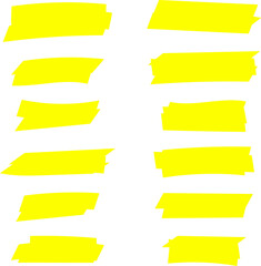 Highlighter line marker strokes lines. Watercolor hand drawn highlight set. Hand drawn black highlight marker lines. Marker pen highlight strokes.
