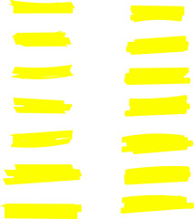 Highlighter line marker strokes lines. Watercolor hand drawn highlight set. Hand drawn black highlight marker lines. Marker pen highlight strokes.