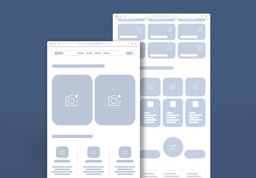 Modern Wireframe Landing Page Design for UX UI Prototypes and Website Layout Planning