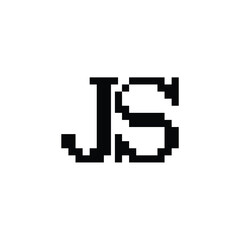 Fototapeta premium JS monogram logo design letter text name symbol monochrome logotype alphabet character simple logo