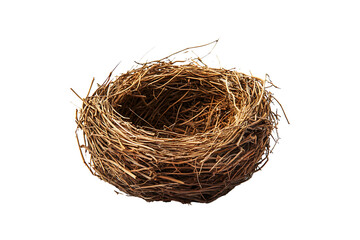 Empty birds nest isolated on transparent background
