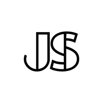 JS monogram logo design letter text name symbol monochrome logotype alphabet character simple logo