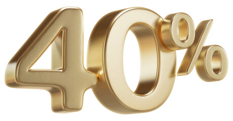 40 Percent off Sale Discount Golden Number
