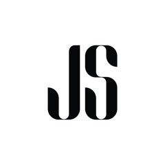 JS monogram logo design letter text name symbol monochrome logotype alphabet character simple logo