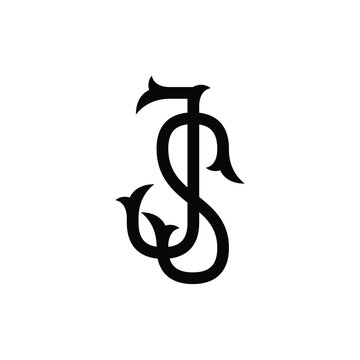 JS monogram logo design letter text name symbol monochrome logotype alphabet character simple logo