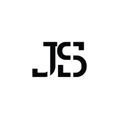 JS monogram logo design letter text name symbol monochrome logotype alphabet character simple logo