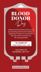 World Blood Donor Day Story Banner Design Awareness Campaign Template