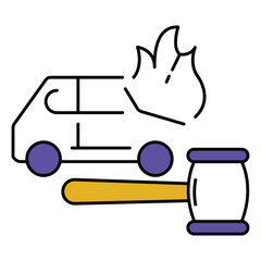 Negligence and Tort Law Legal Icon Symbol vector design