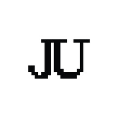 JU monogram logo design letter text name symbol monochrome logotype alphabet character simple logo
