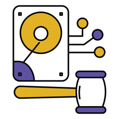 E-Discovery Legal Process with Evidence vector Icon design Symbol
