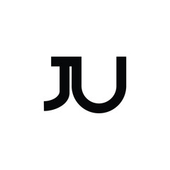 JU monogram logo design letter text name symbol monochrome logotype alphabet character simple logo