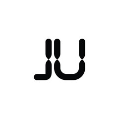 JU monogram logo design letter text name symbol monochrome logotype alphabet character simple logo