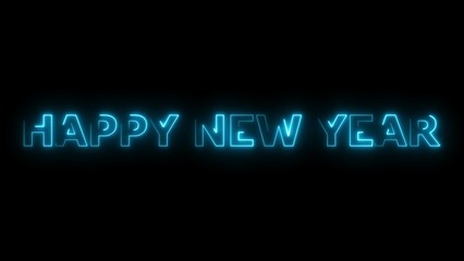Happy new year modern light text design.