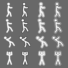 white Stickman stick man figure people stick figure stick silhouette human silhouette pictogram